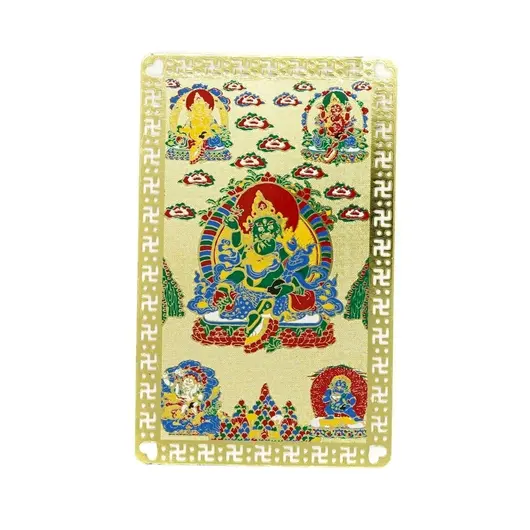 Card Feng Shui din metal cu Dzambala anti-conflict