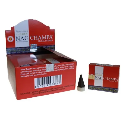 Conuri parfumate fumigatie Golden Nag - Champa 10 buc