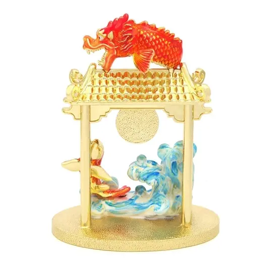 Statueta Feng Shui Poarta Dragonului cu Crap 2021, imagine 2