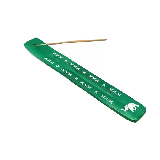 Suport ardere betisoare parfumate, verde, Elefant, model 2, imagine 2