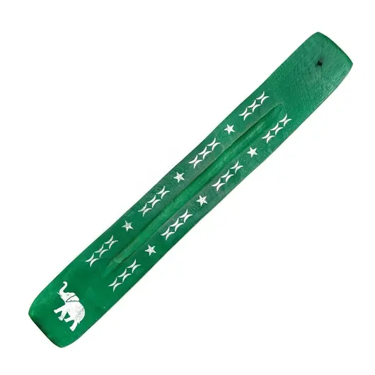 Suport ardere betisoare parfumate, verde, Elefant, model 2