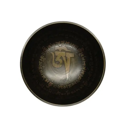 Bol tibetan cantator Nepal cu perna colorata - Silaba Aum (OM), 11cm, Dimensiune: 11cm, imagine 2