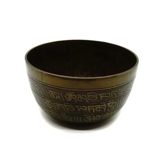 Bol tibetan cantator Nepal cu perna colorata - Silaba Aum (OM), 12,5cm, Dimensiune: 12,5cm, imagine 3
