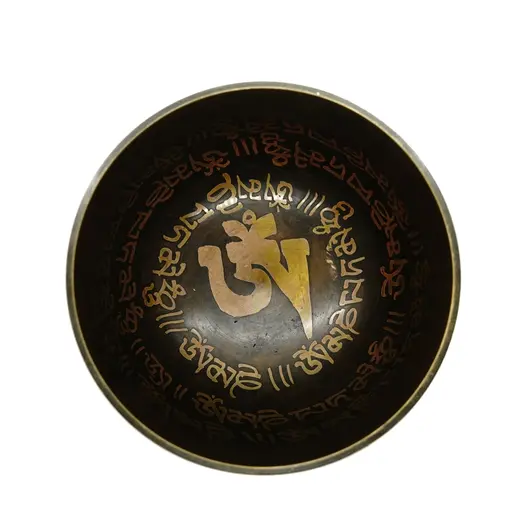 Bol tibetan cantator Nepal cu perna colorata - Silaba Aum (OM), 12cm, Dimensiune: 12cm, imagine 2