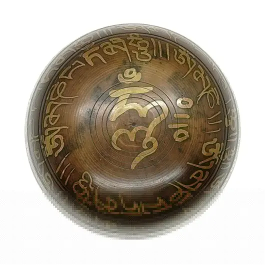 Bol tibetan cantator Nepal cu perna colorata - Silaba Aum (OM), 12cm, Dimensiune: 12cm, imagine 4