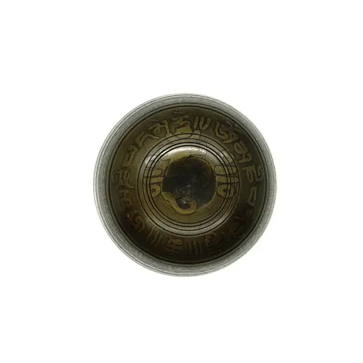 Bol tibetan cantator Nepal cu perna colorata - Silaba Aum (OM), 7cm, Dimensiune: 7cm, imagine 4