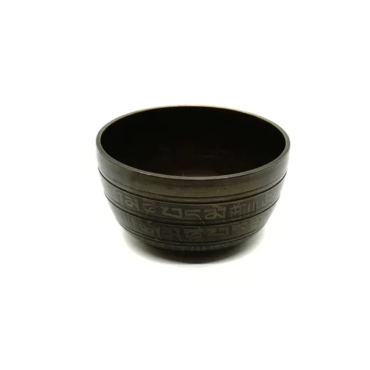 Bol tibetan cantator Nepal cu perna colorata - Silaba Aum (OM), 8cm, Dimensiune: 8cm, imagine 3