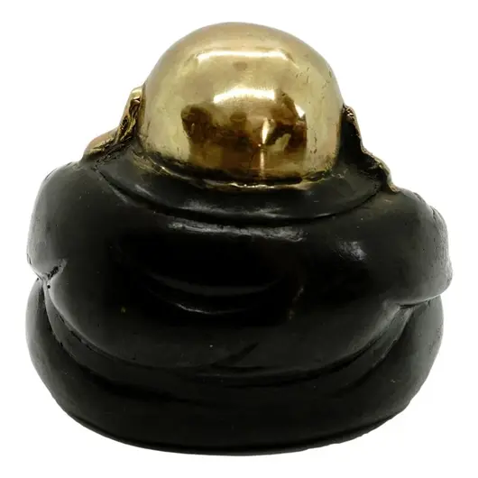 Statueta Feng Shui Buddha in rugaciune din bronz - 12cm, imagine 3