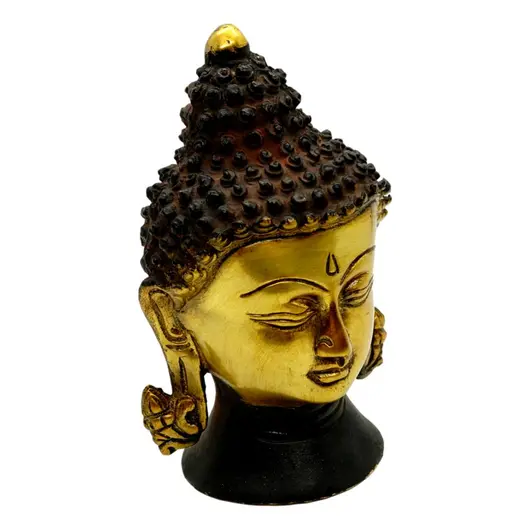 Statueta Feng Shui Cap Buddha din bronz - 23cm, imagine 2