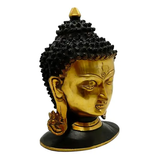 Statueta Feng Shui Cap Buddha din bronz - 30cm, imagine 2