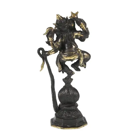 Statueta Feng Shui Ganesh pe cobra din bronz - 25cm, imagine 2