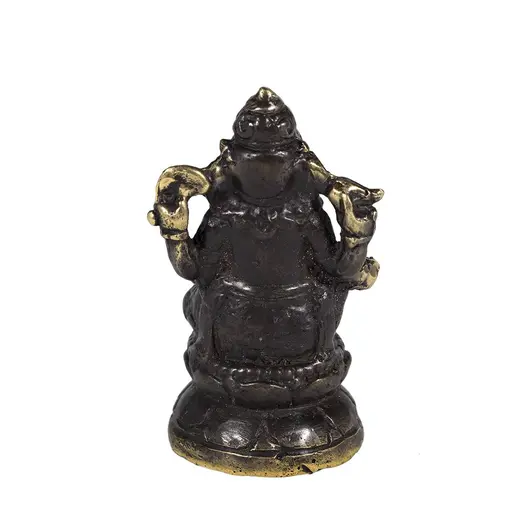 Statueta Feng Shui Ganesh pe lotus bronz - 11cm, imagine 3