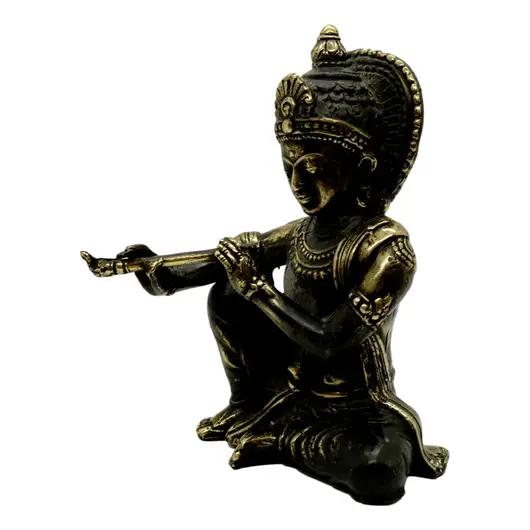 Statueta Feng Shui Krishna din bronz - 15cm, imagine 2