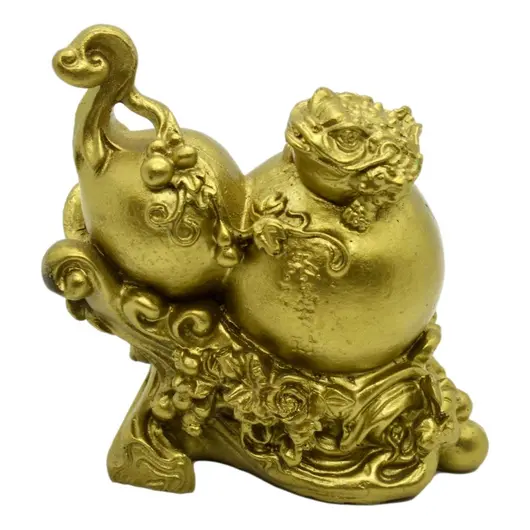 Statueta Feng Shui Wu Lou cu broasca raioasa din rasina 10cm