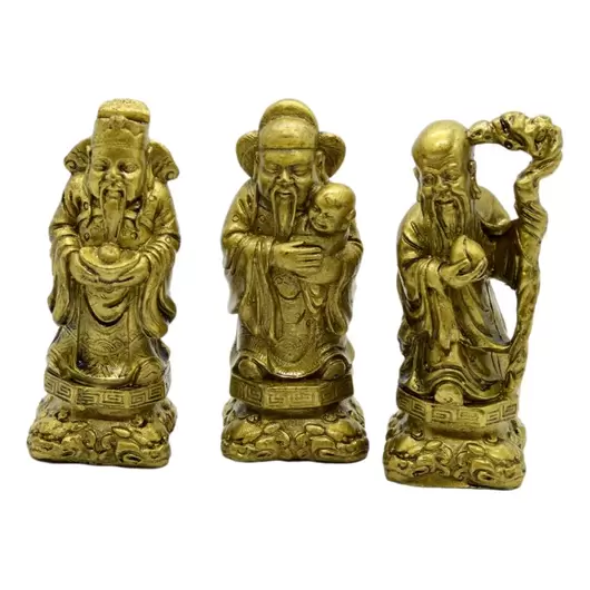 Statuete Feng Shui Fuk Luk Sau - Cei trei intelepti, medii - 10cm