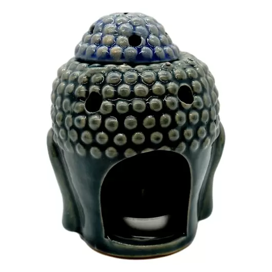 Vas aromaterapie din ceramica cu model Buddha, mare - albastru-cenusiu, imagine 3