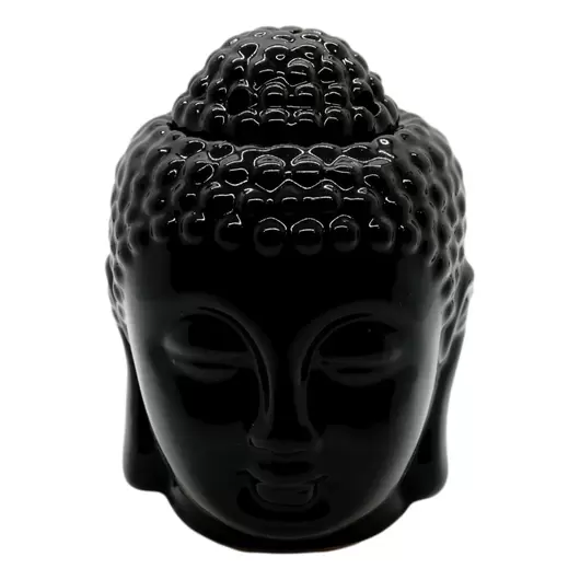 Vas aromaterapie din ceramica cu model Buddha, mare - negru