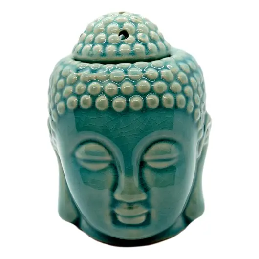 Vas aromaterapie din ceramica cu model Buddha, mare - turcoaz