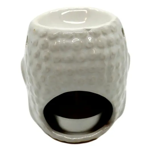 Vas aromaterapie din ceramica cu model Buddha, mic - alb, imagine 2