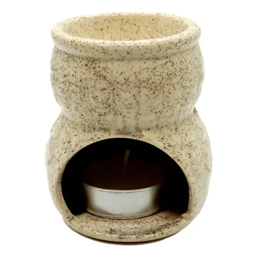 Vas aromaterapie din ceramica cu model Bufnita, mic - crem, imagine 2