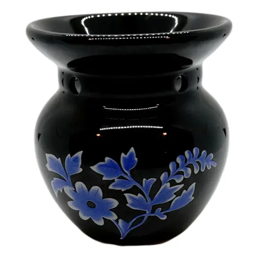 Vas aromaterapie din ceramica, vaza cu flori albastre