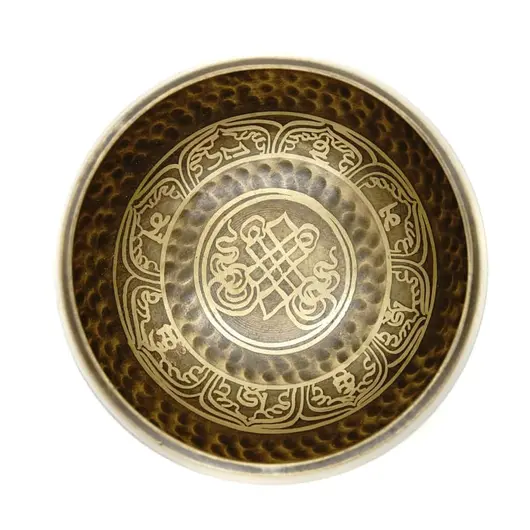 Bol tibetan cantator Nepal cu perna colorata - Nodul Mistic, 11,5cm