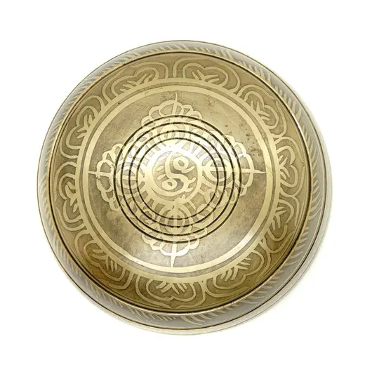 Bol tibetan cantator Nepal cu perna colorata - Ochii lui Buddha, 11,5cm, imagine 4