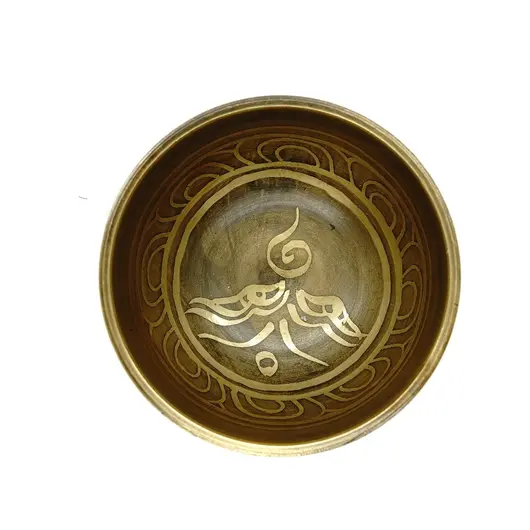 Bol tibetan cantator Nepal cu perna colorata - Ochii lui Buddha, 7cm, imagine 2