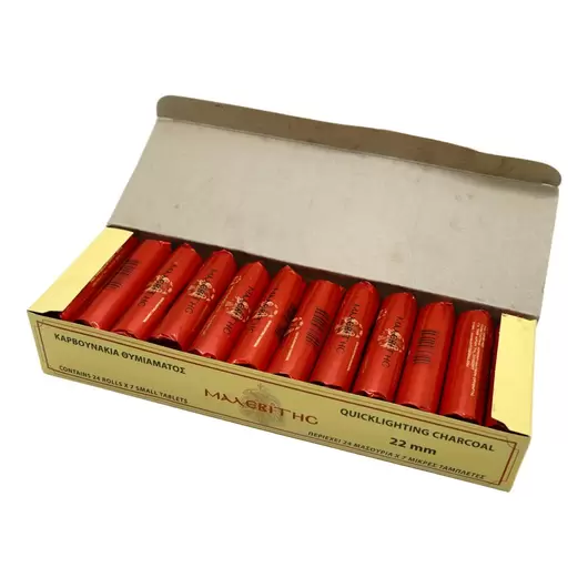 Cutie carbuni pentru ardere tamaie - tub 7 pastile, 22mm (24 tuburi), imagine 2