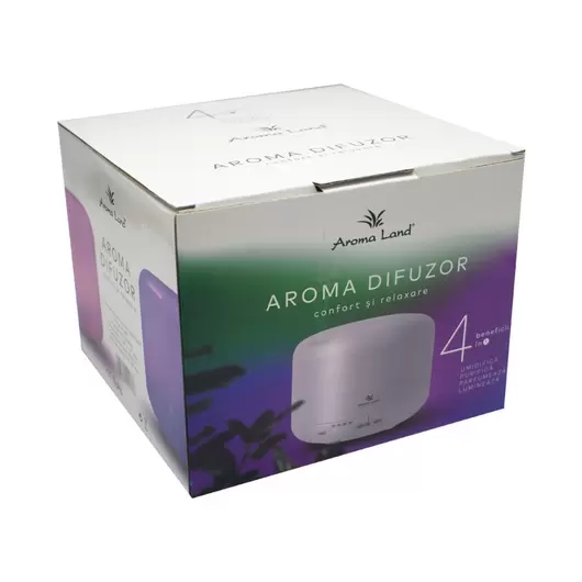 Difuzor ultrasonic Aroma Land A770+, 500 ml, functie de umidificator, aroma difuzor, purificator aer, imagine 3