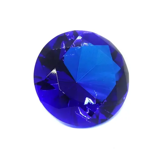Cristal decorativ din sticla K9, diamant, mare - 6cm, albastru intens