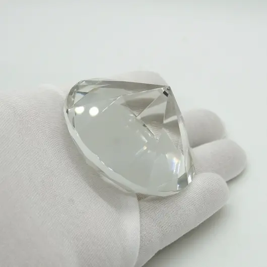 Cristal decorativ din sticla K9, diamant, mare - 6cm, transparent, imagine 3