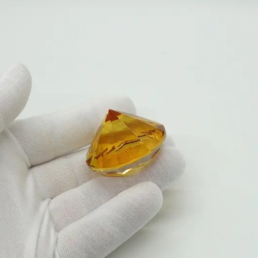 Cristal decorativ din sticla K9, diamant, mediu - 4cm, amber, imagine 3