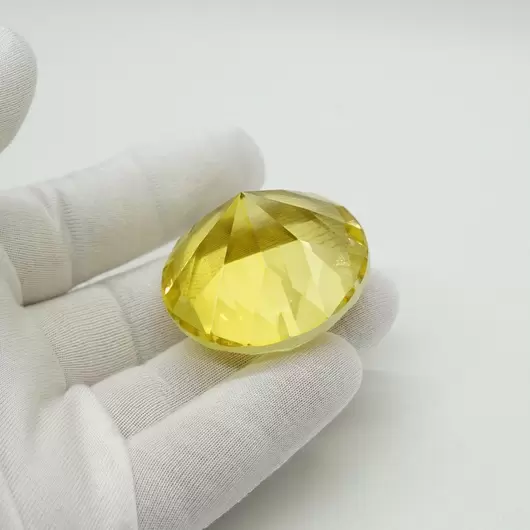 Cristal decorativ din sticla K9, diamant, mediu - 4cm, galben, imagine 3