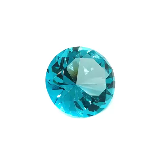 Cristal decorativ din sticla K9, diamant, mediu - 4cm, turcoaz