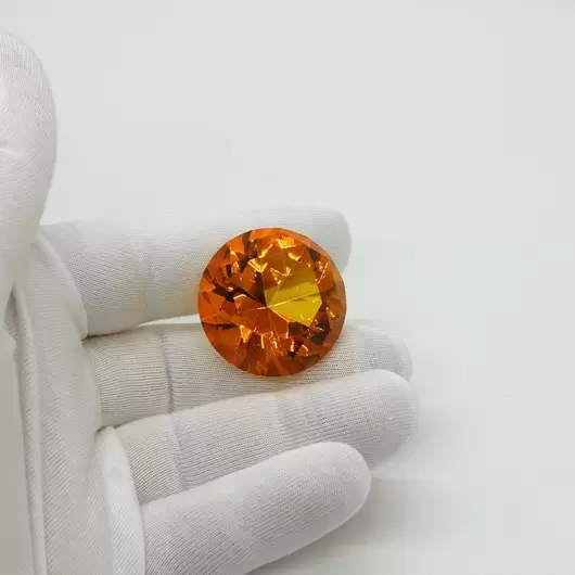 Cristal decorativ din sticla K9, diamant, mic - 3cm, amber, imagine 2