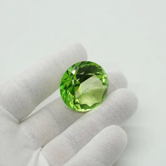 Cristal decorativ din sticla K9, diamant, mic - 3cm, verde deschis, imagine 2