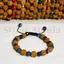 Bratara rudraksha 8mm si agat albastru fatetat 6mm