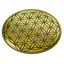 Abtibild sticker Feng Shui 3D cu Floarea Vietii, Simbolul vietii auriu metalic - 4,5cm