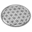 Abtibild sticker Feng Shui 3D cu Floarea Vietii, Simbolul vietii negru transparent - 4,5cm