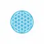 Abtibild sticker Feng Shui cu Floarea Vietii, Simbolul vietii – Albastru - 5cm