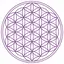 Abtibild sticker Feng Shui cu Floarea Vietii , Simbolul vietii – Violet - 10cm