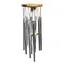 Clopotei de vant argintii din metal cu 9 tuburi, 90cm