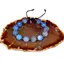 Bratara vintage agat bleu ciel rotund fatetat