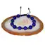 Bratara vintage agat bleumarin rotund fatetat