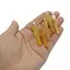 Pandantiv dublu varf lucrat manual cu sarma, calcit orange, 6cm