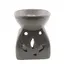 Vas aromaterapie din ceramica, model petale, gri - 7,5cm