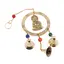Decoratiune clopotei de vant din alama cu Buddha si elemente din sticla, 28cm
