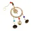 Decoratiune clopotei de vant din alama cu Ganesha pe frunza si elemente din sticla, 28cm