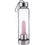 Sticla pentru apa cu cristal natural Cuart roz, 24cm, Alege cristalul: Cuart roz